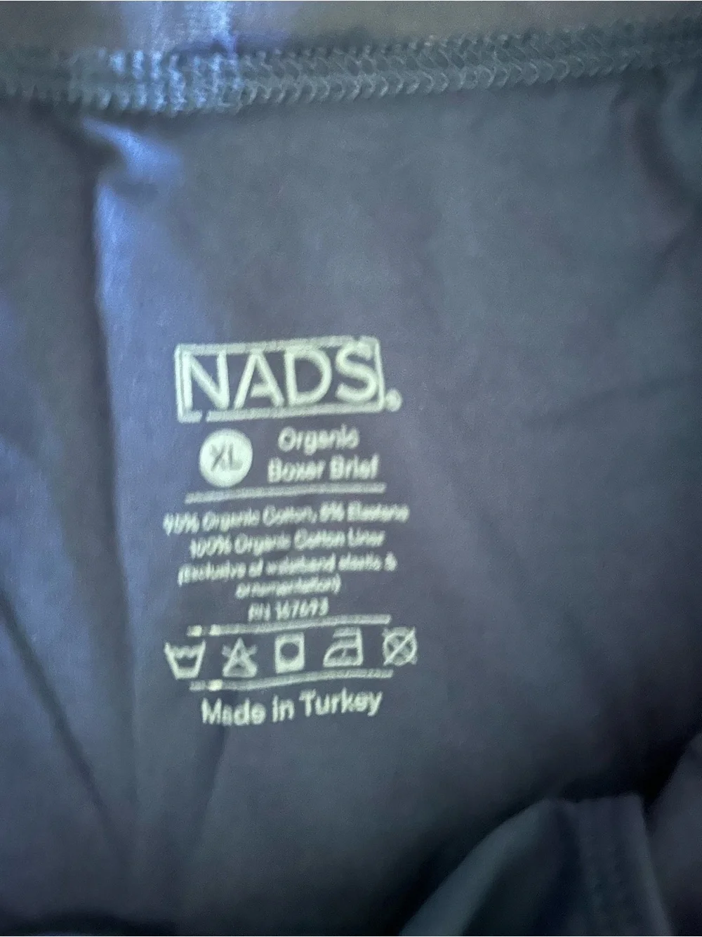 NWOT NADS 2 pair Black and Blue 100% Certified Organic Boxer Briefs XL